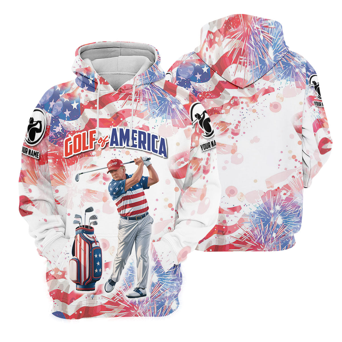 Golf Of America Men Golf Polo, Mens Patriotic Golf Shirts, Patriotic Golf Polo Shirt Golf Shirt For Men