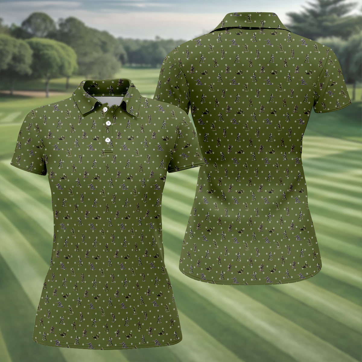 Veteran Green Women's Golf Tops, Gift For Veteran, Veterans Day Gift, Ladies Golf Shirts