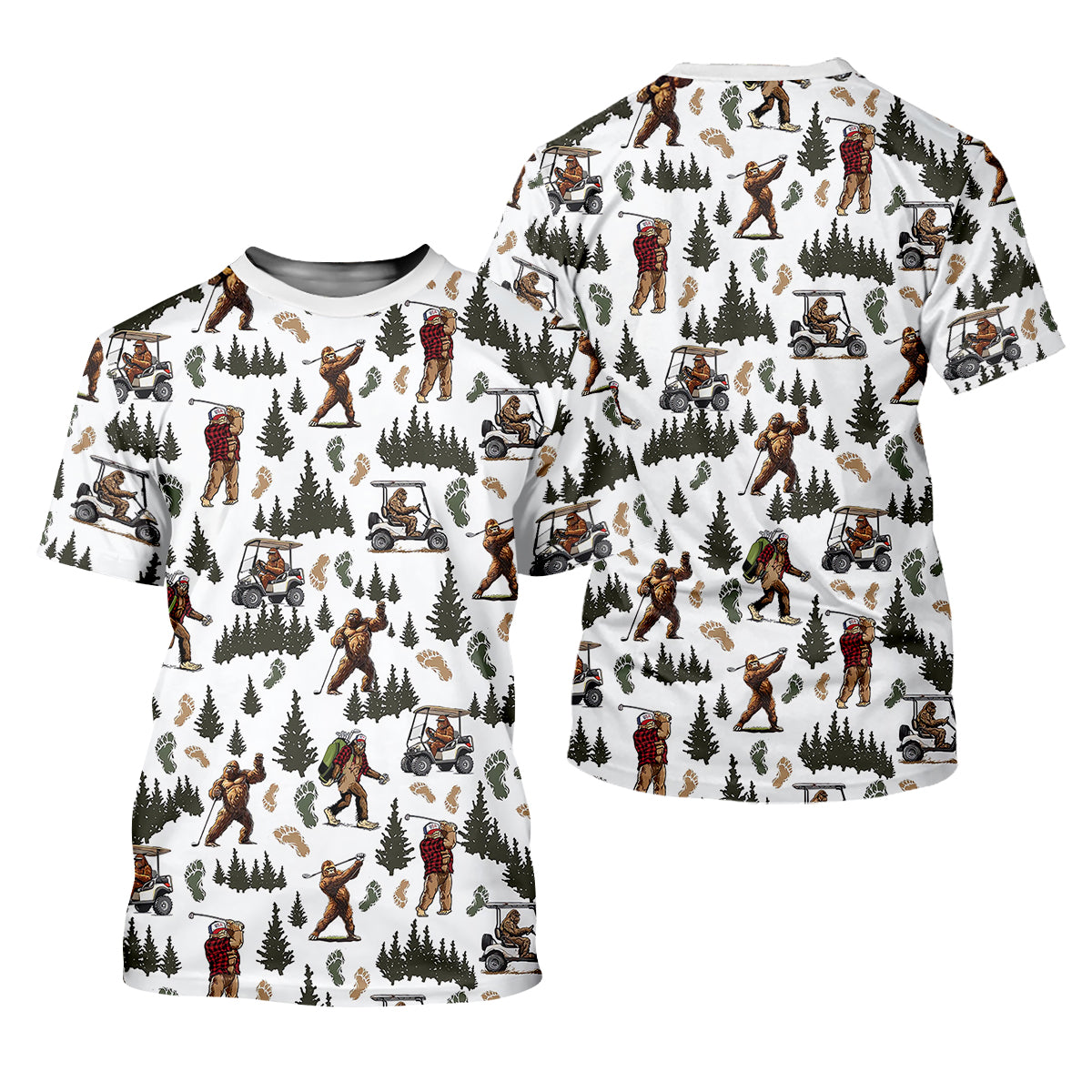 Bigfoot Sasquatch Men's Golf Polo ShirtFunny Golf Shirt, Men Golf Gifts