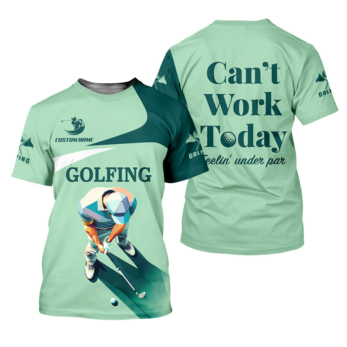 Can't Work Today Feelin Under Par Custom Men's Golf Polo Shirtunny Golf Shirt, Gift For Golfers