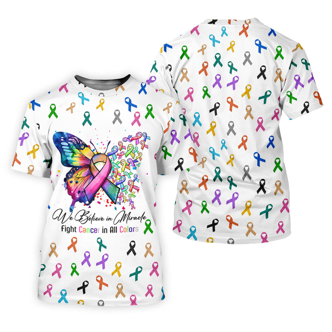 Fight Cancer In All Color Women Golf Shirt, Cancer Awareness Shirt, Cancer Fighter Shirt, Golf Gift For Women