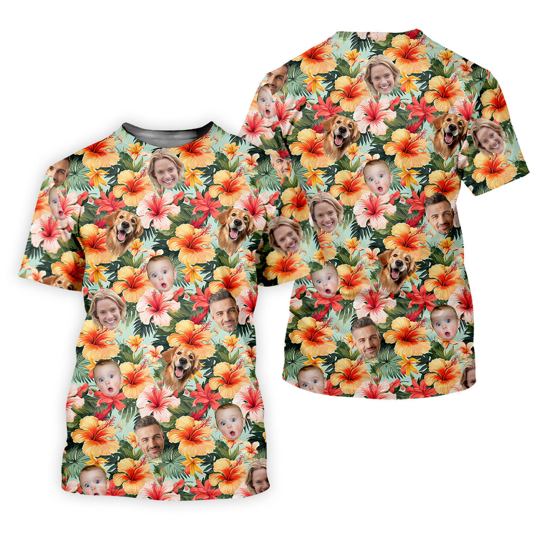 Yellow Hibiscus Flower Hawaiian Golf Shirt, Custom Face Shirt, Women Golf Top, Ladies Golf Polos