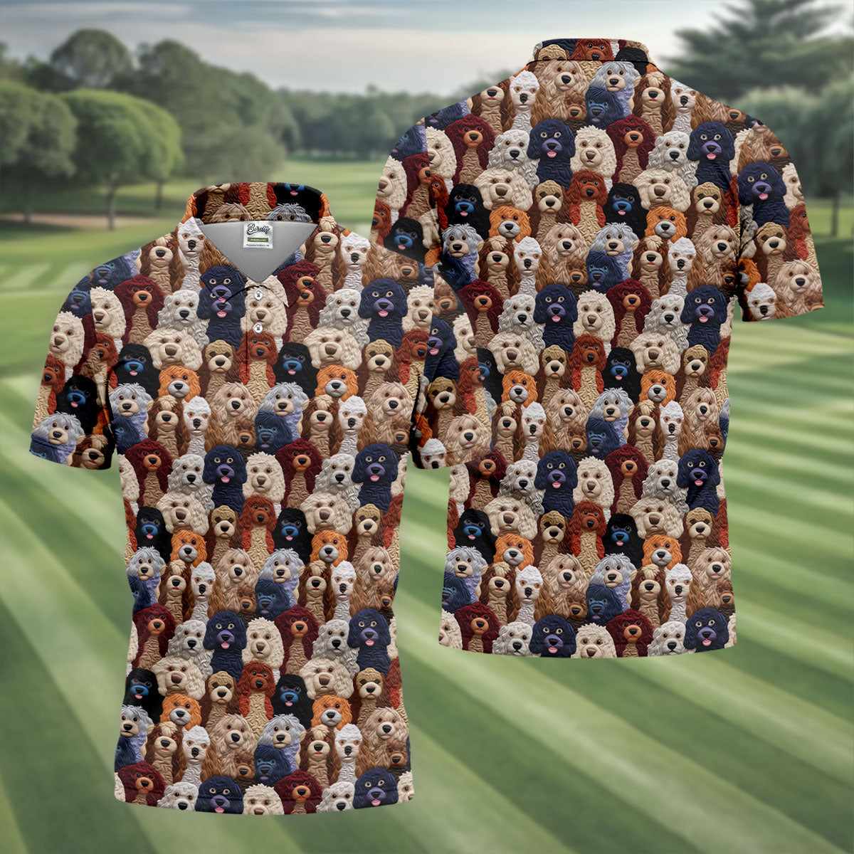 Cartoon Poodle Dog Men's Golf Polo Shirtfts For Dog Lovers, Polo ShirtFor Men