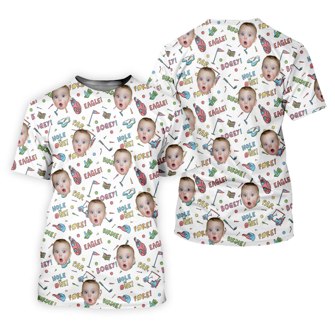 Custom Photo Shirt, Funny Golf Polo ShirtGolf Presents For Dad, Christmas Golf Gift