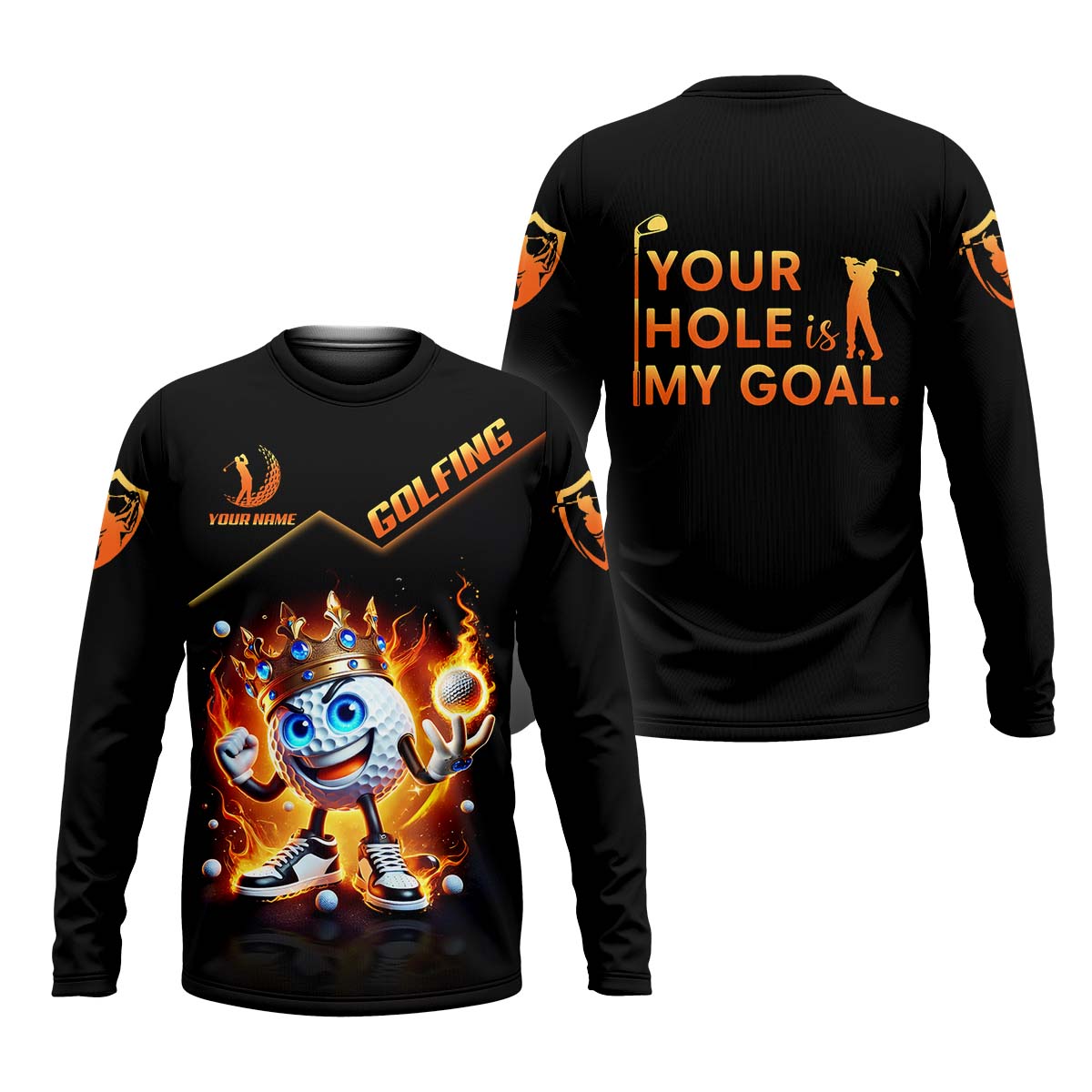 Your Hole Is My Goal, Custom Men's Golf Polo ShirtGolfing Apparel, Golf Gift For Men