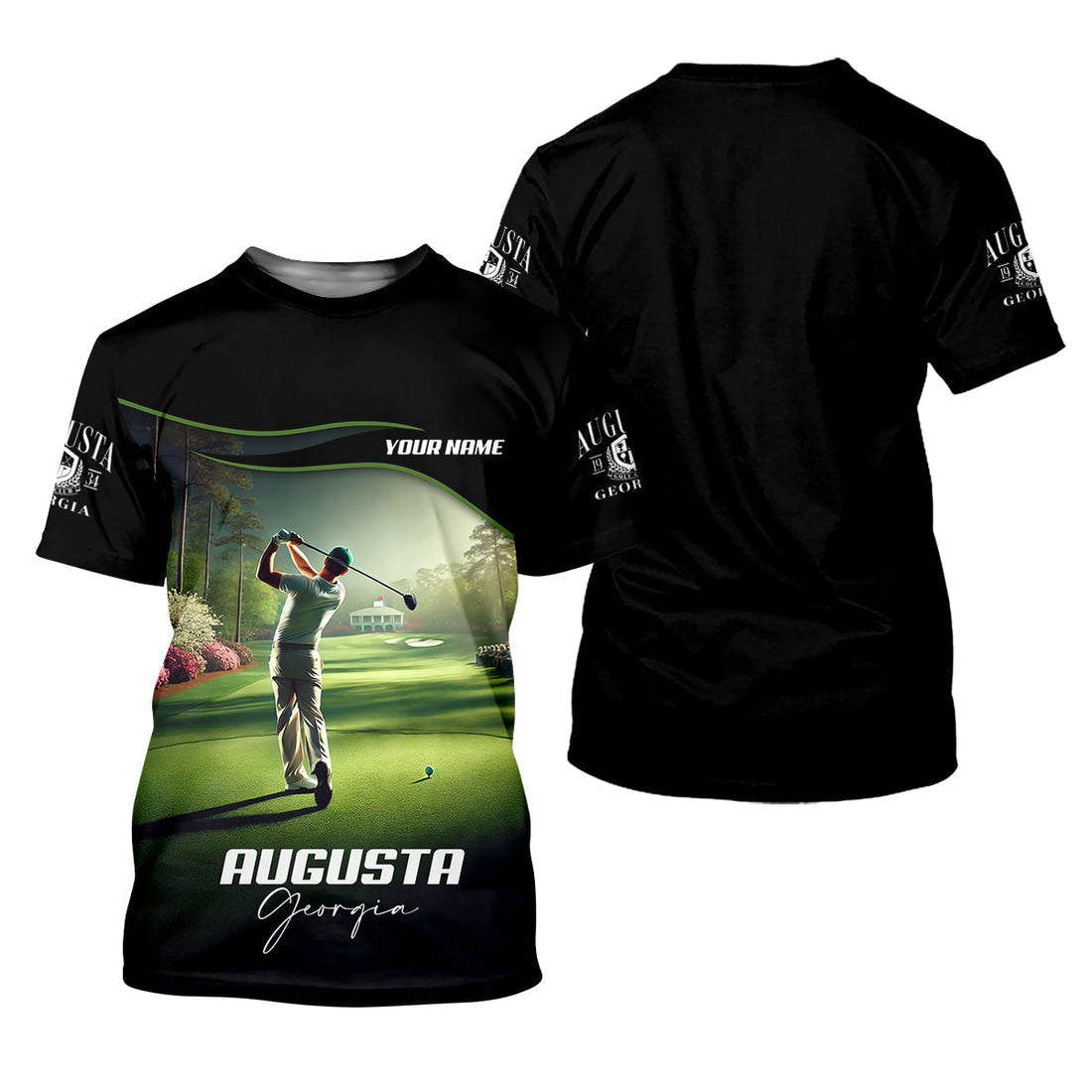 Augusta Georgia Custom Men's Golf Polo ShirtFunny Golf Shirt, Gift For Golfers