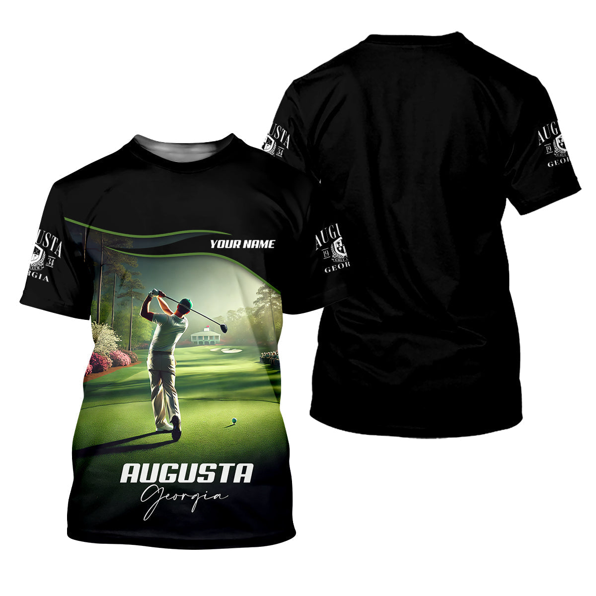 Augusta Georgia Custom Men's Golf Polo ShirtFunny Golf Shirt, Gift For Golfers