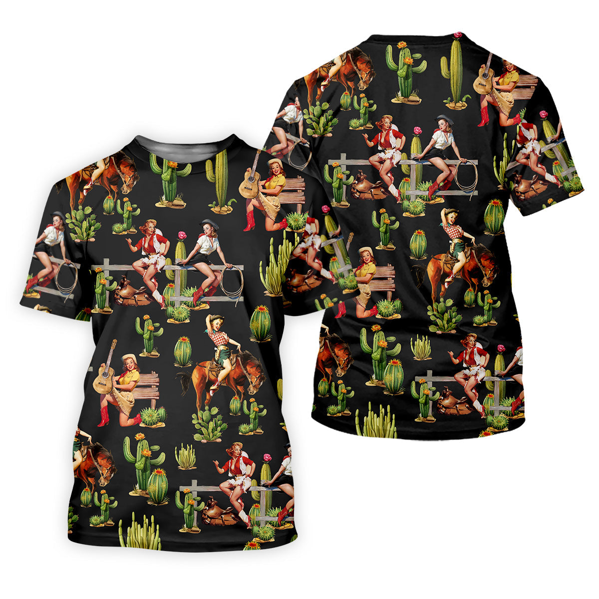 Vintage Cowgirl Black Women's Golf Polo, Western Rodeo Women Golf Top, Cute Golf Outfit, Golfing Apparel