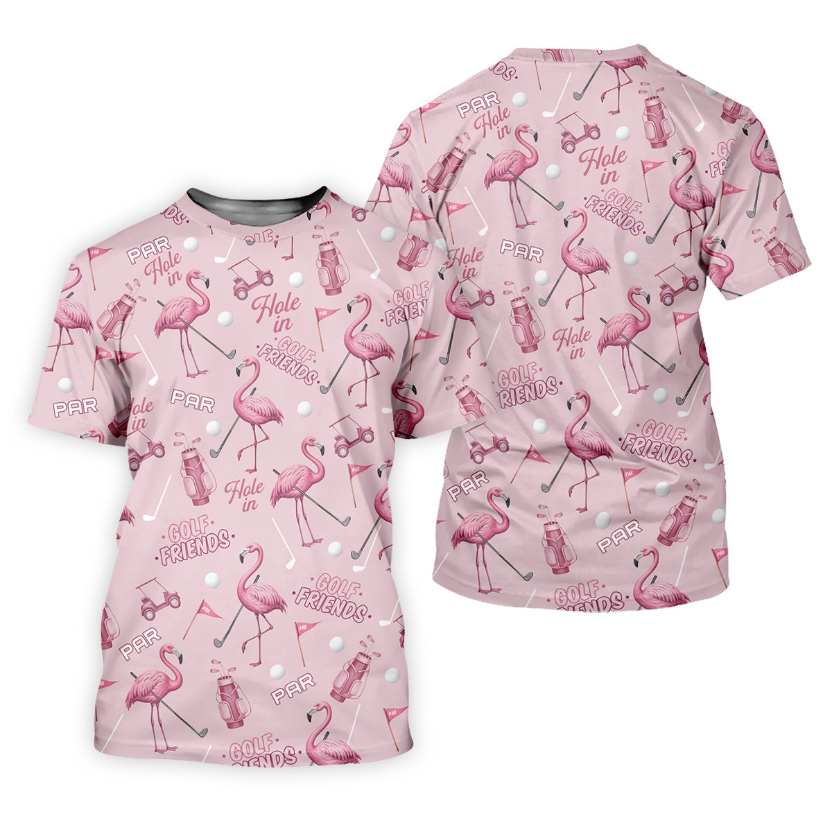 Pink Flamingo Customized Golf Polos, Ladies Sleeveless Tops, Ladies Golf Shirts, Golfing Apparel