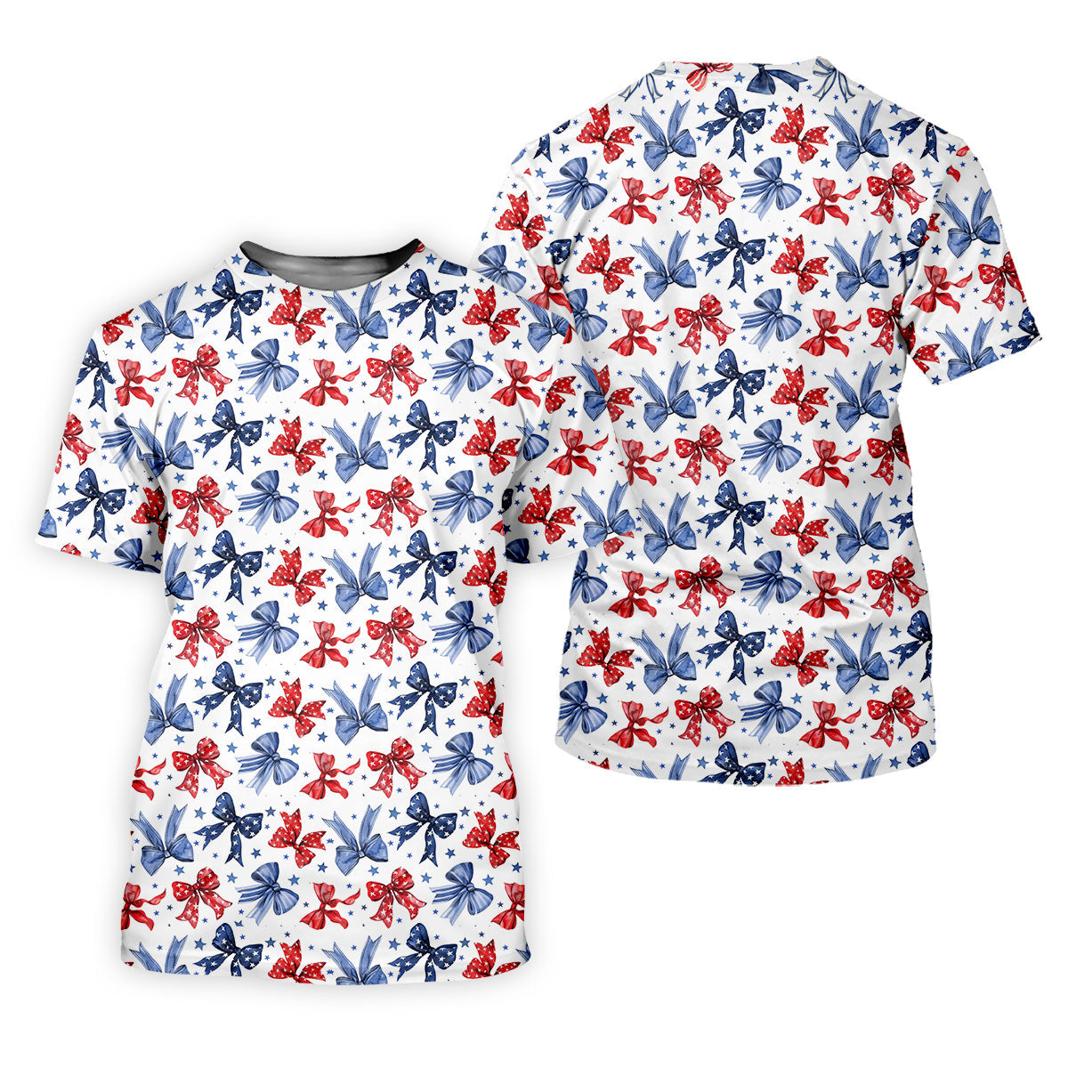 Red White & Blue Bows Shirt, Men's 4th Of July Shirts, Funny Mens Golf Polo ShirtGift For Golfing Dad