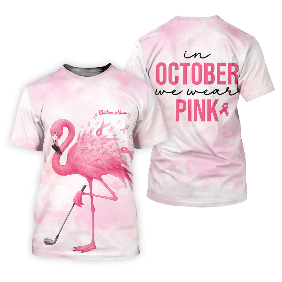 In October We Wear Pink Golf Shirt, Breast Cancer Golf Shirt, Ladies Golf Shirt, Womens Golf Polo