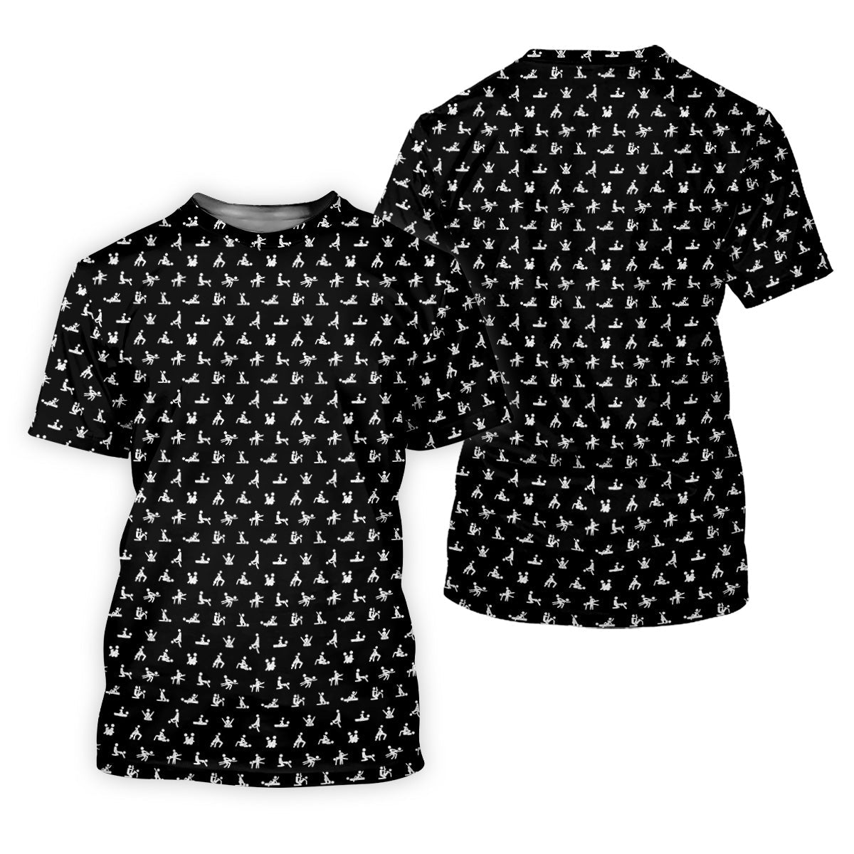 Funny Stick Figure Black And White Golf Polo ShirtFunny Position Golf Shirt, Fun Womens Golf Shirts, Ladies Golf Shirt