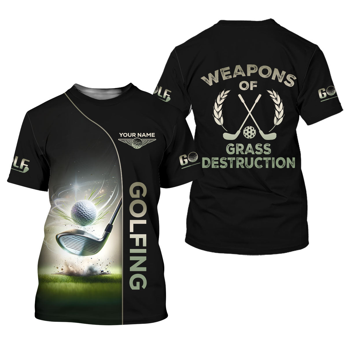 Weapons Of Grass Destruction Custom Funny Golf Polo ShirtMens Golf Gift, Gift For Golfers