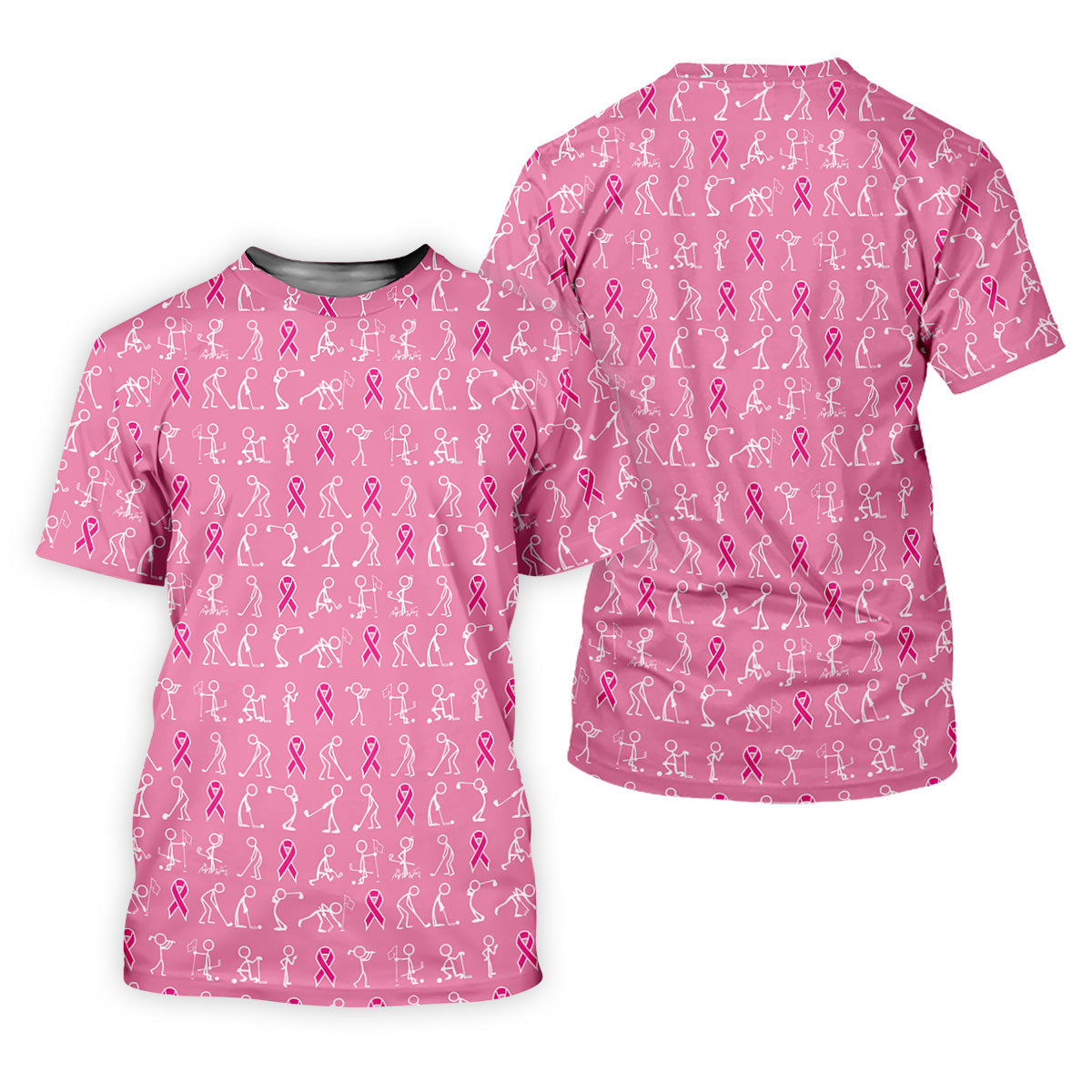Breast Cancer Funny Figure Golf Shirt, Breast Cancer Awareness Shirts, Couple Golf Shirt. Matching Golf Shirt