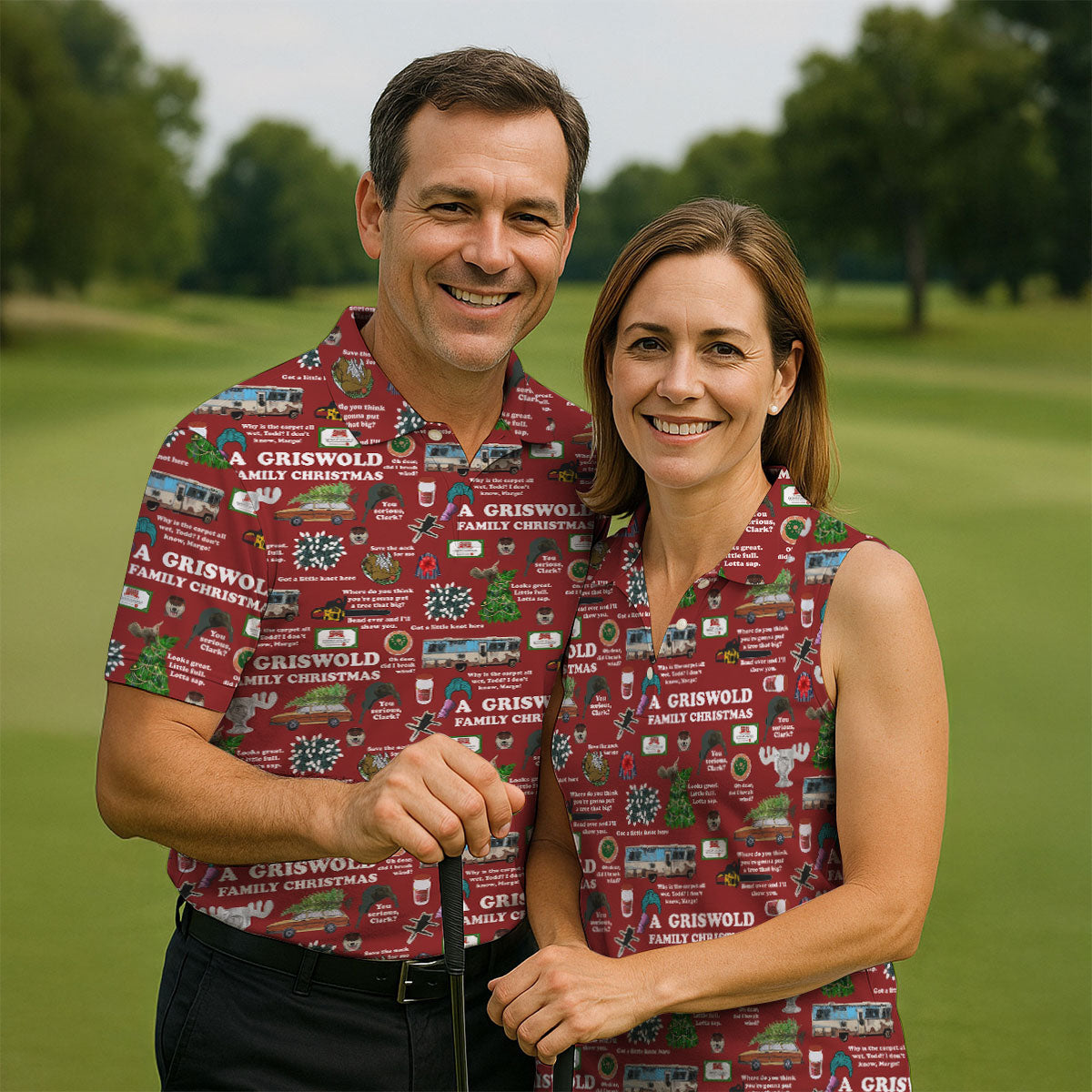 A Griswold Family Christmas Women's Golf Tops, Christmas Golf Shirt, Ladies Golf Polos, Golf Gift For Ladies