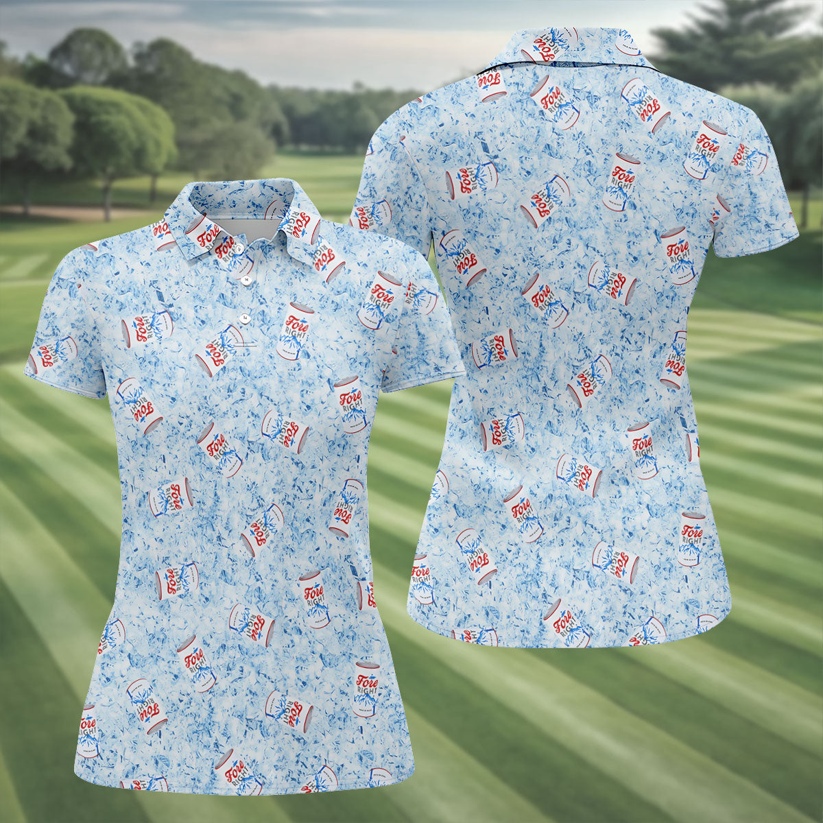 Fore Right Cold As Slice Golf Shirt For Women, Ladies Golf Shirts, Golf And Beer Fun Women's Golf Shirts