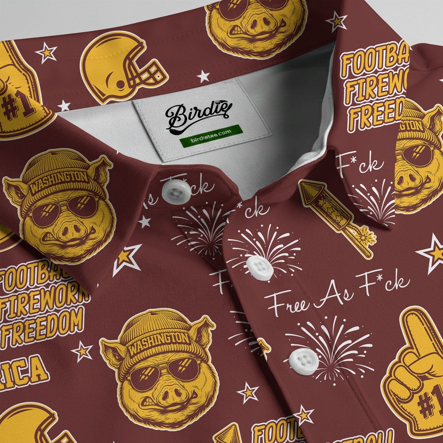 Major Tuddy Burgundy And Gold Sport Polo, American Football League Gift Ideas For Football Fans