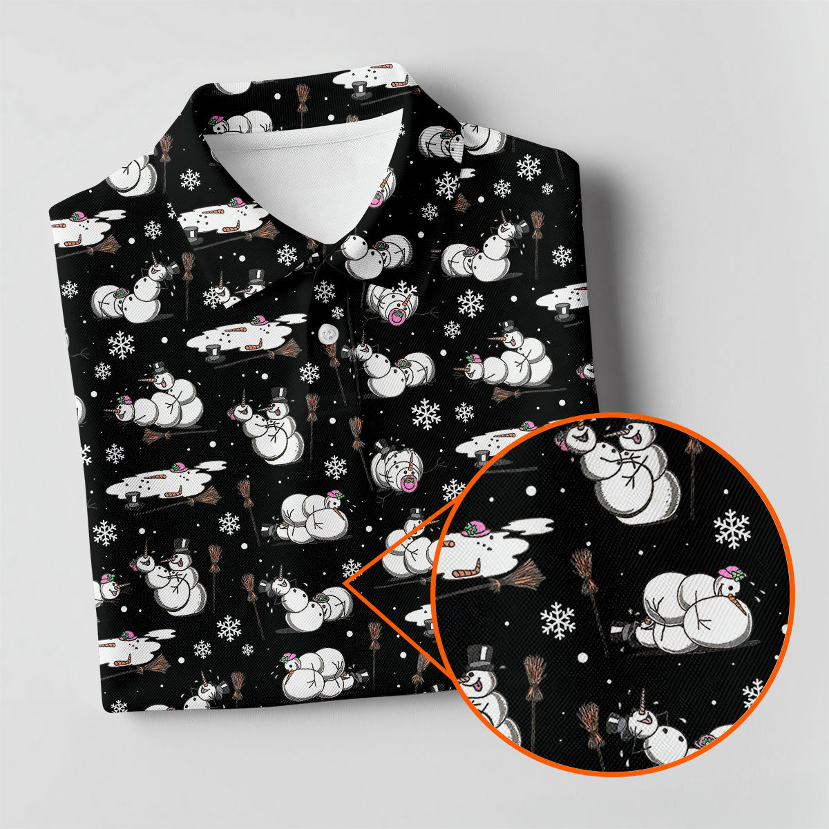 Funny Snowman Naughty Couple Black Golf Shirt, Christmas Golf Shirt, Golf Gift For Ladies, Women Golf Top