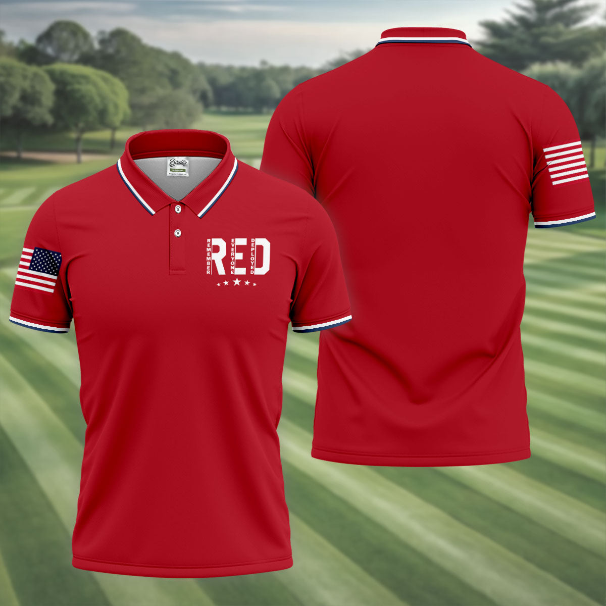 RED Friday Military Support 250 Anniversary Red Patriotic Golf Shirt, Golf Shirts For Men
