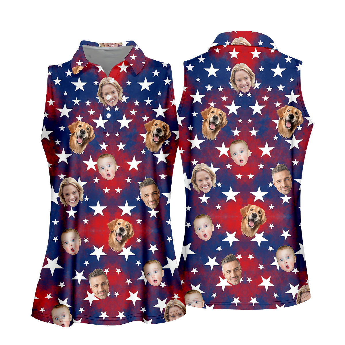 Golf Shirt Women, America Flag Golf Shirt For Ladies, Personalized Dog Shirts, Womens Golf Polo