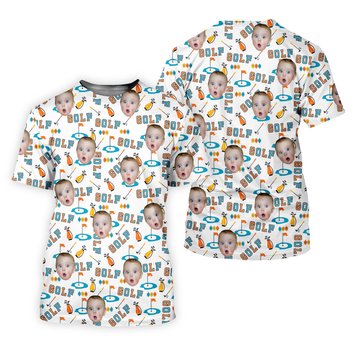 Custom Kids Photo Golf Shirt, Funny Golf Polo Shirtifts For The Golfing Dad, Christmas Golf Gift