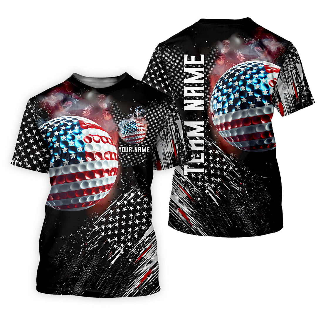 American Flag Golf Ball Funny Golf Polo Shirthristmas Golf Gift