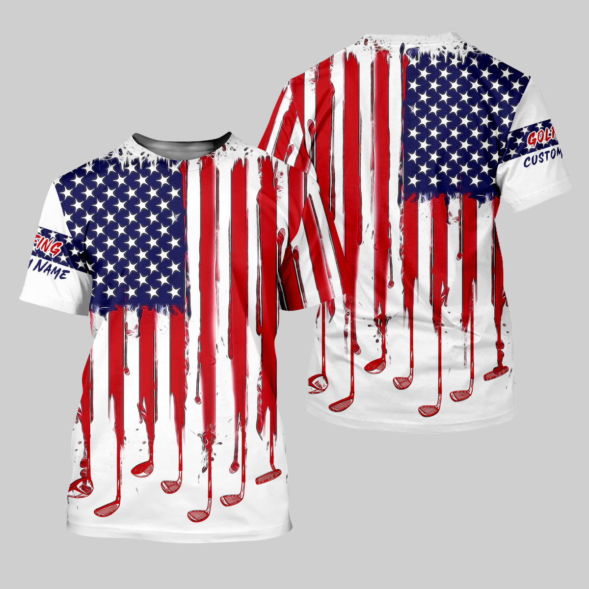 American Flag Custom Golf Polo ShirtUS Patriotic Pride Unisex Tropical Hawaiian Aloha Shirt, Summer Vacation