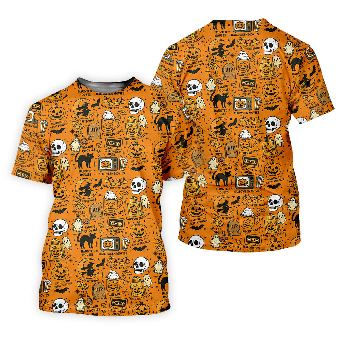 Orange Halloween Cat Golf Polo Shirtloween Theme Shirts, Ladies Golf Shirts, Golfing Apparel