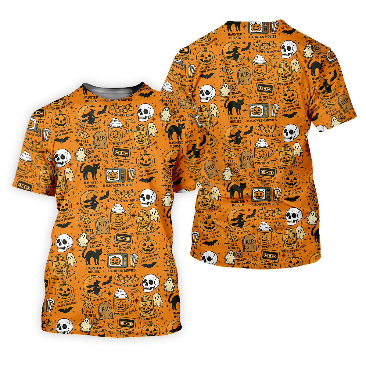 Orange Halloween Cat Golf Polo Shirtloween Theme Shirts, Ladies Golf Shirts, Golfing Apparel