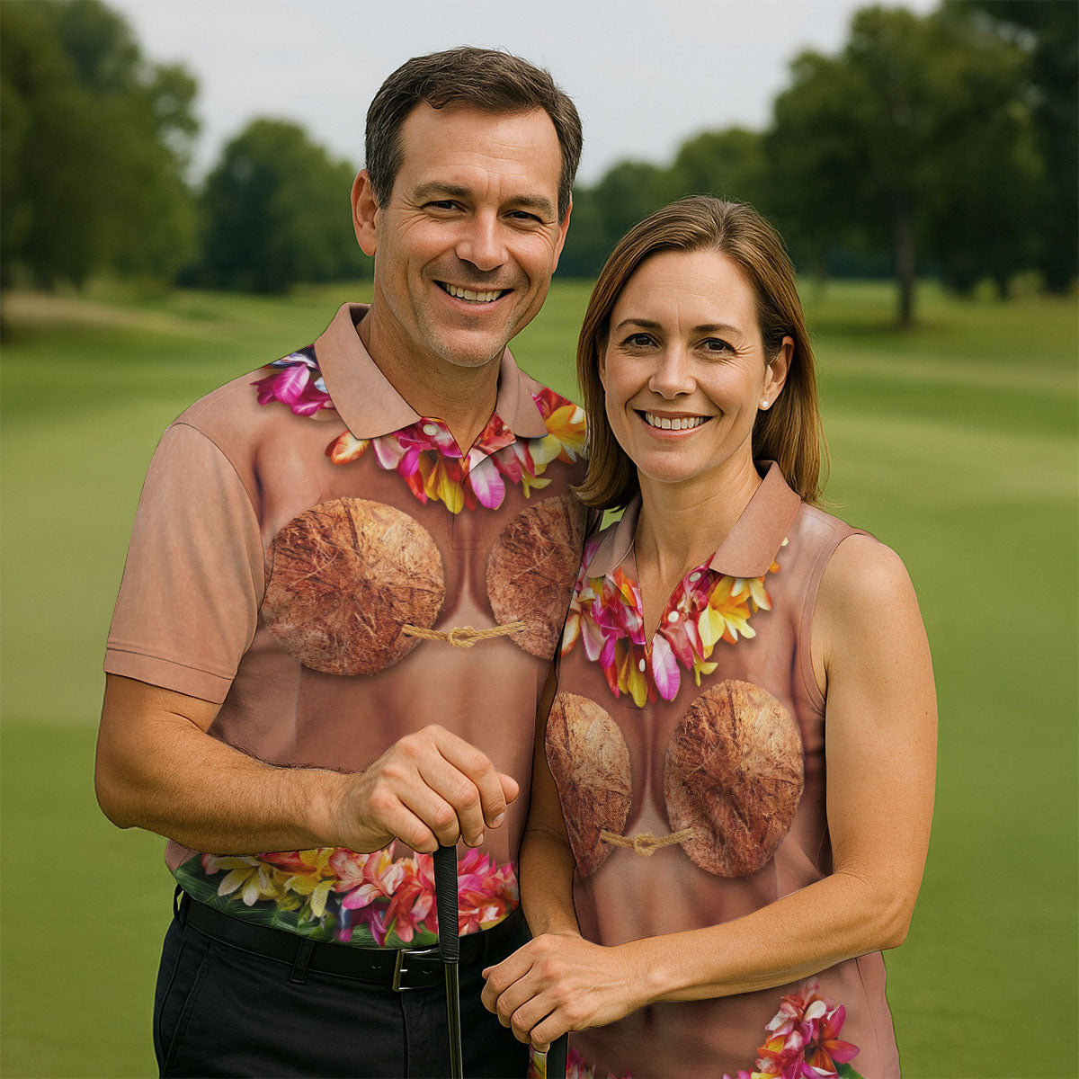 Tropical Theme Party Hawaiian Golf Shirt, Men's Funny Golf Shirts, Polo Shirt Men