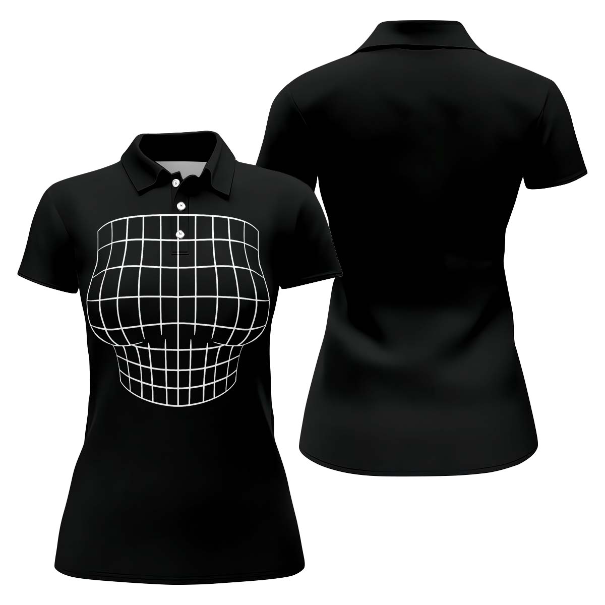 3D Illusion Art Fun Women's Golf Shirts, Women's Golf Tops, Ladies Sleeveless Polo, Golfing Apparel