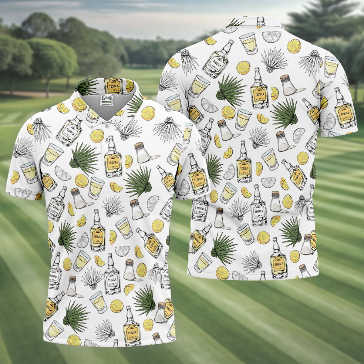 Tequila Lime Fiesta Time Golf Tops For Men, Cinco De Mayo Celebration Golf Shirts For Men