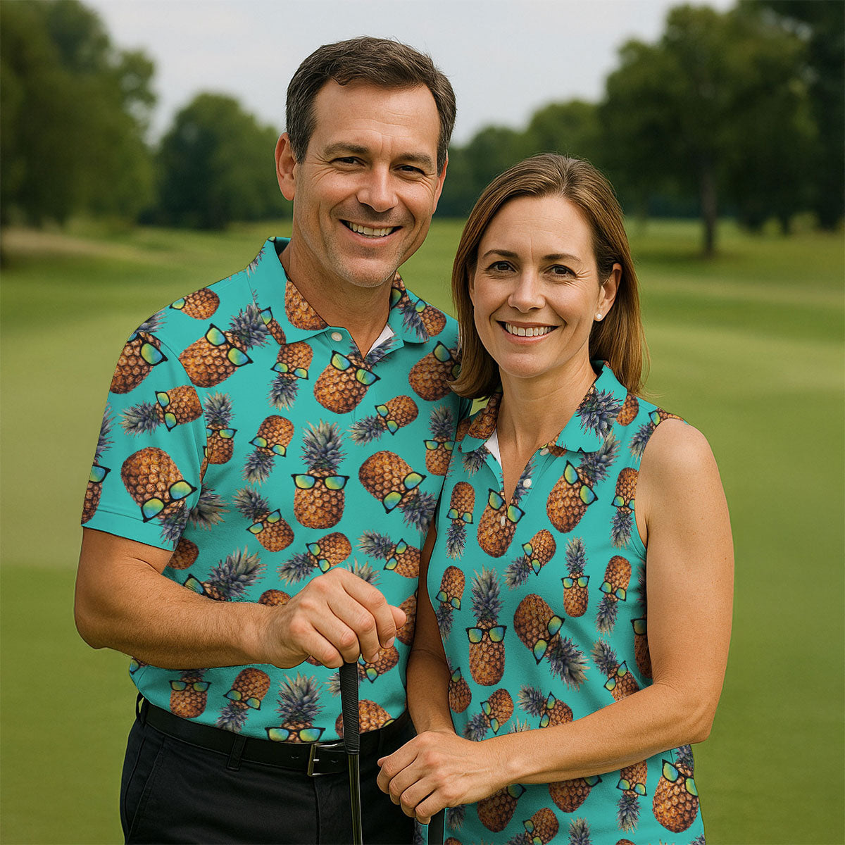 Cool Pineapple Tropical Theme Hawaiian Golf Shirt, Polo Shirtor Men, Golfing Apparel