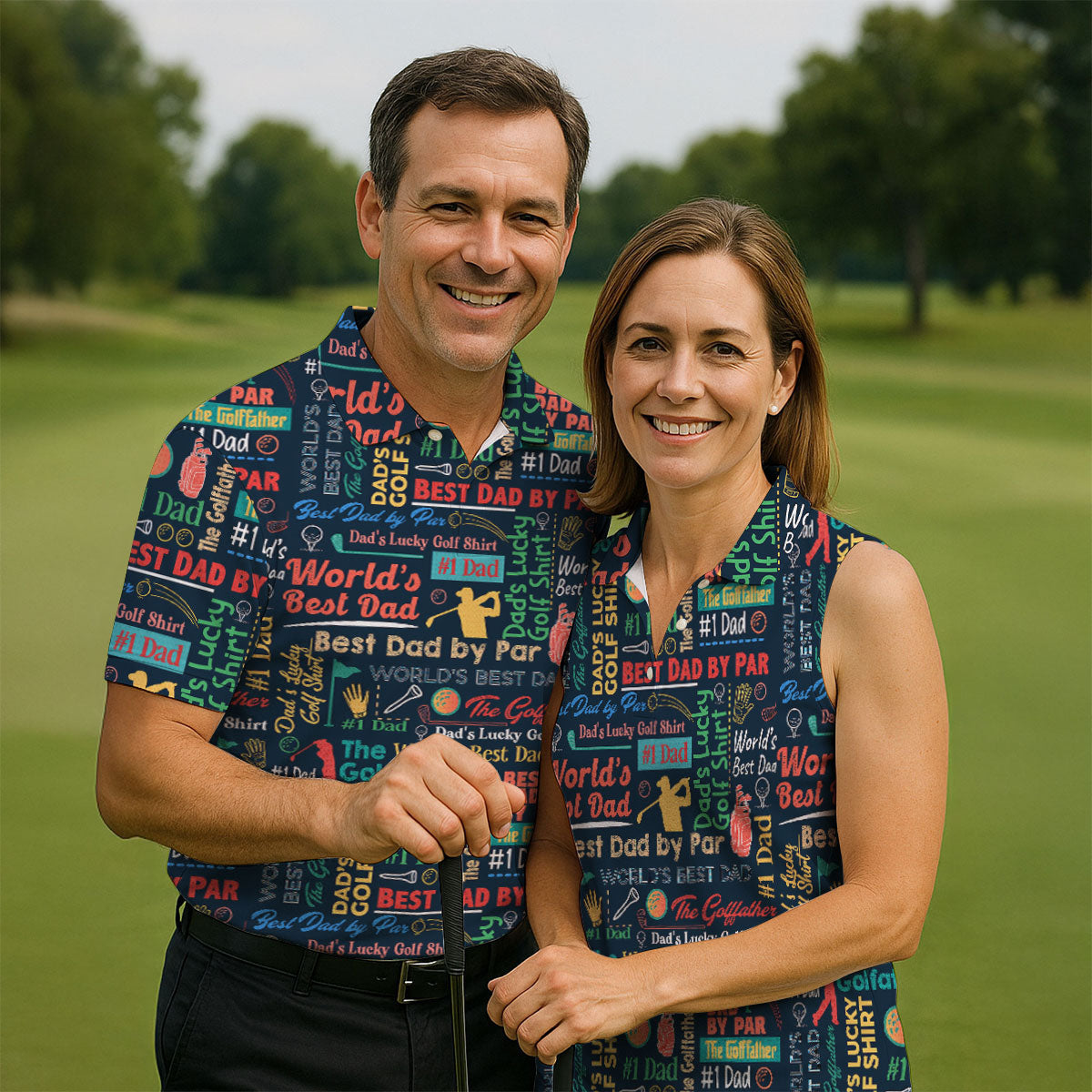 Best Dad By Par World's Best Dad Father's Day Golf Shirt, Golf Gift For Dad, Polo Shirtor Men