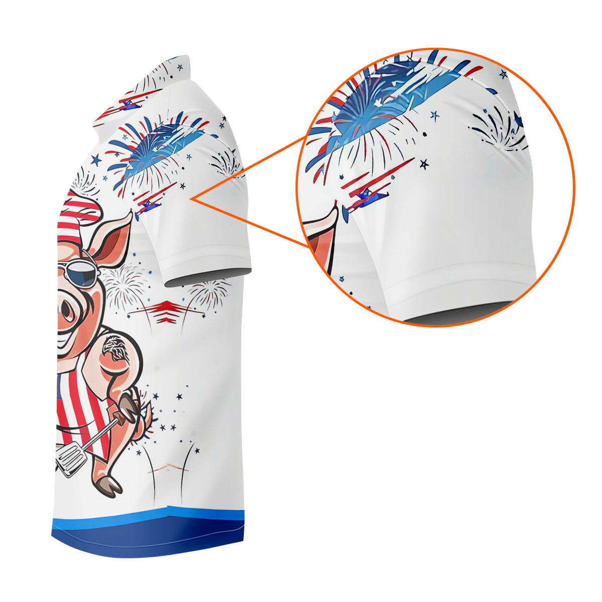 Patriotic American Flag Funny BBQ 250th Anniversary Polo Shirt Men, Golf Shirts For Men