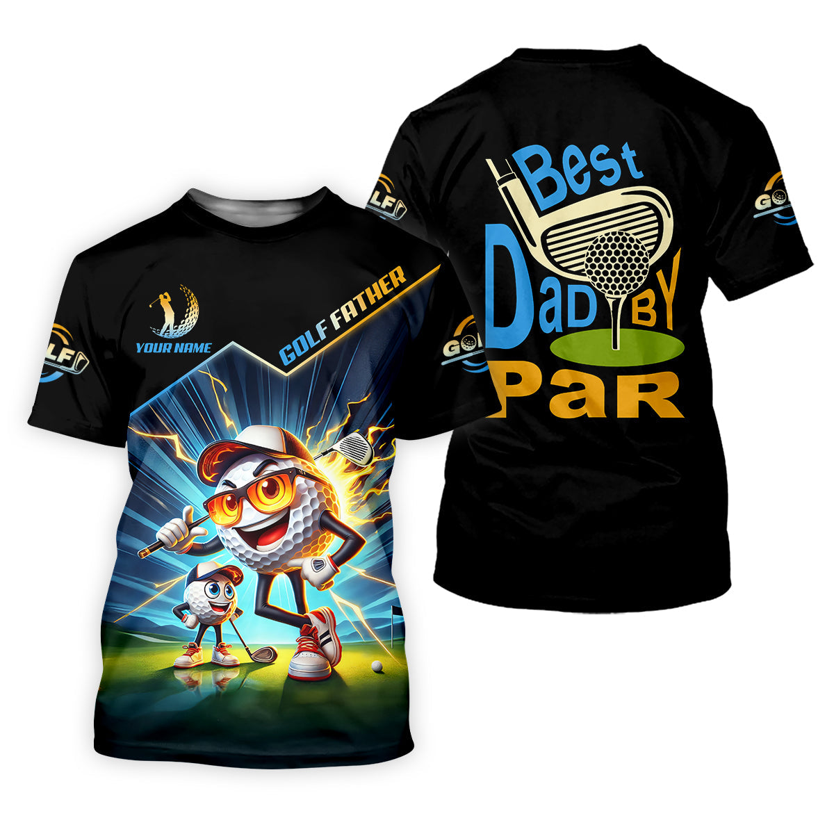 Best Dad By Par Golf Father Custom Men's Golf Polo ShirtFunny Golf Shirt, Christmas Golf Gift