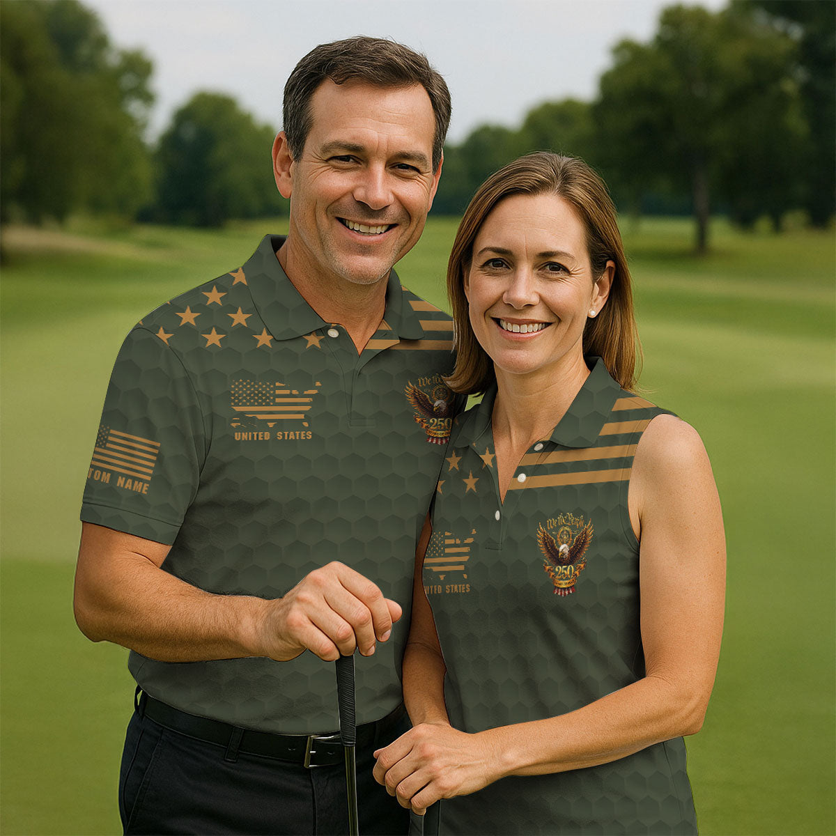 Army Veteran We The People 250 Years Of Free 4th Of July Golf Shirt, Golf Shirts For Men