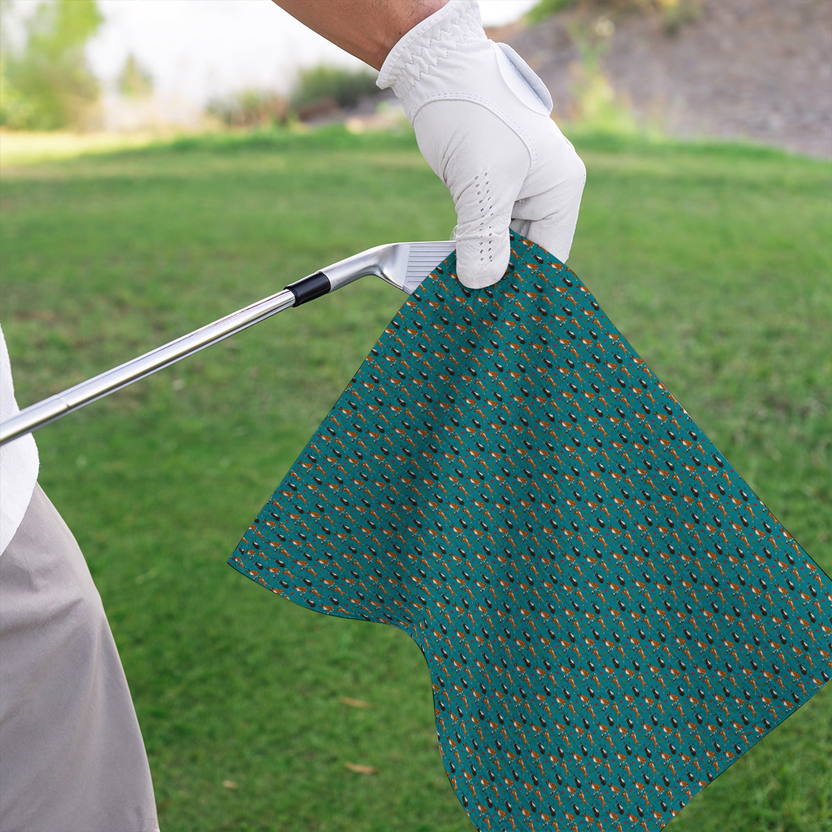Crazy Boxer Golf Towel, Boxer Golf Pattern Towels for Golfer, Dog Lover Golf Gift