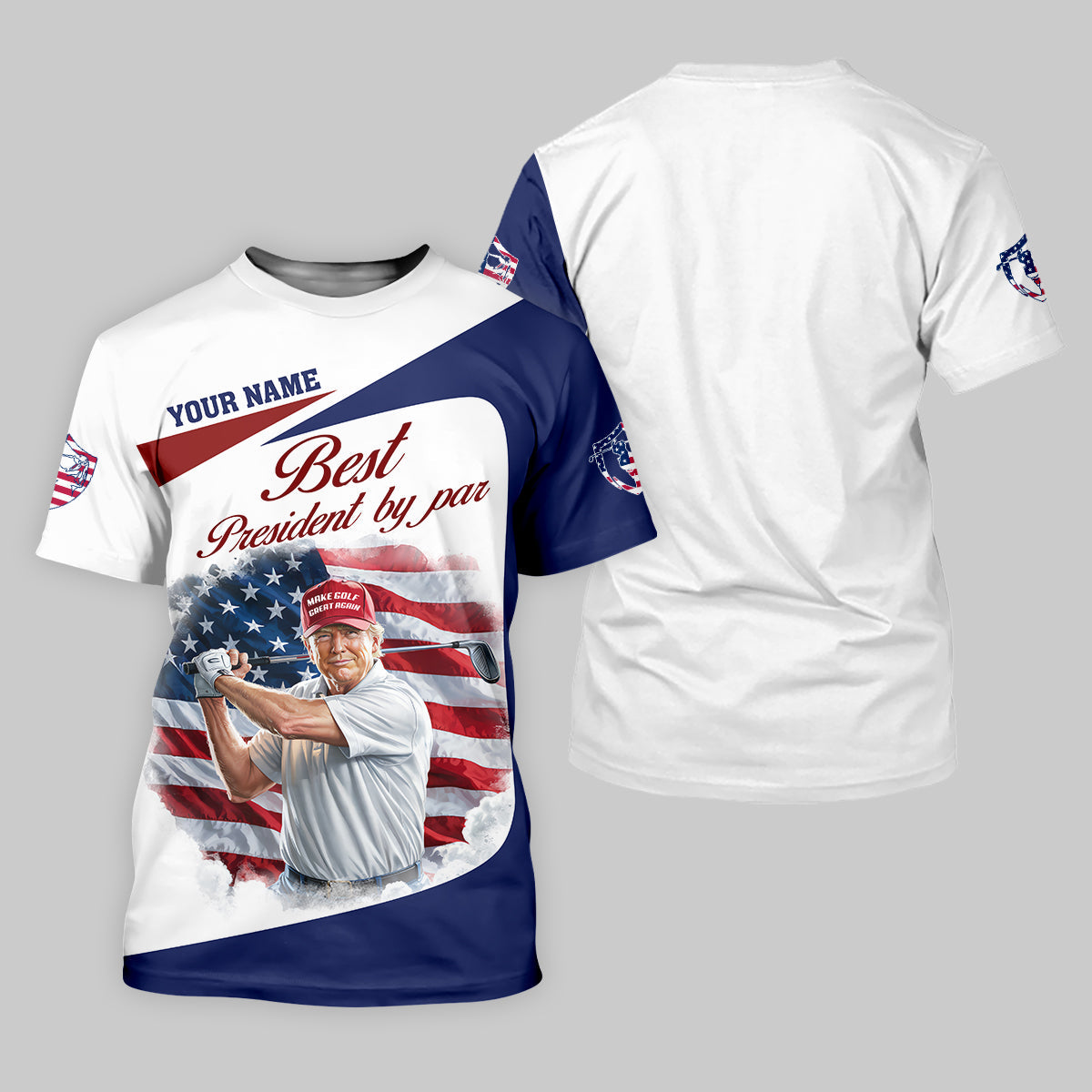 Best President By Par Custom Funny Golf Polo Shirtrump Shirt, Christmas Golf Gift