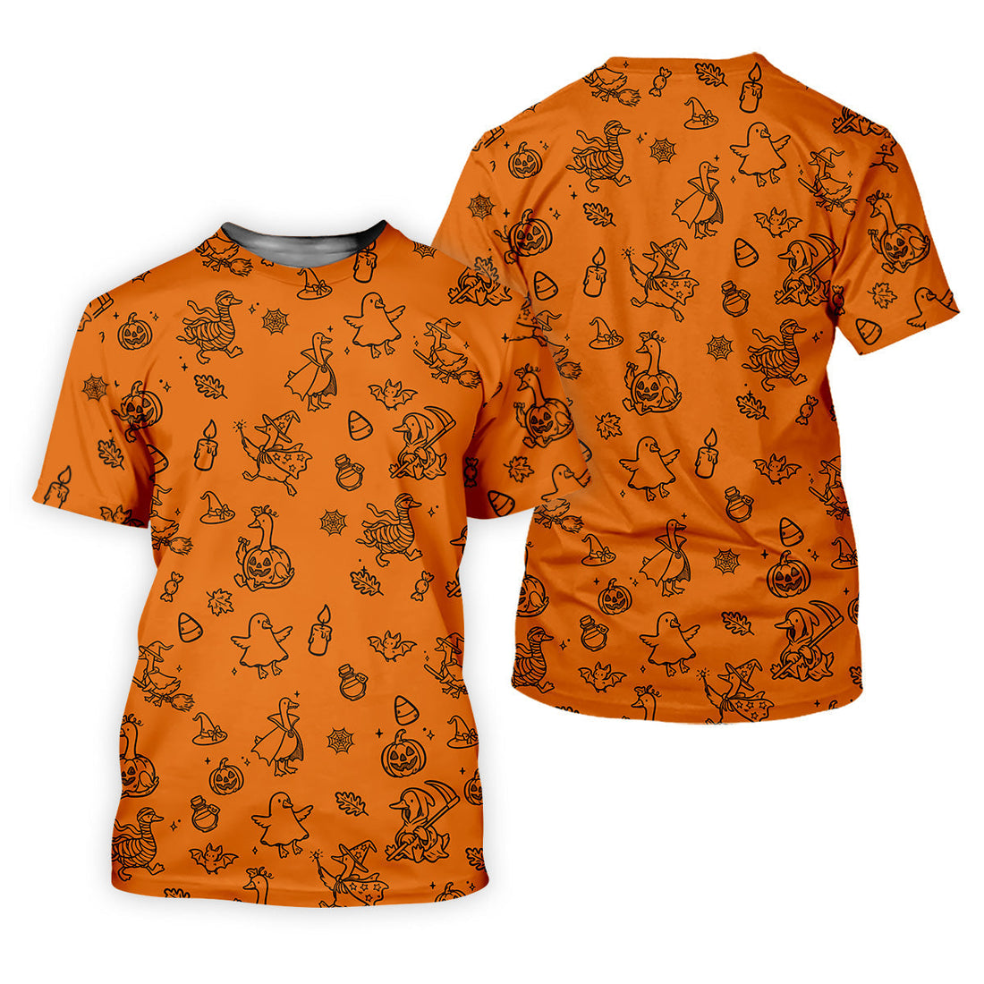 Goose Halloween, Doodle Pattern, Orange Golf Shirt, Sleeveless Womens Golf Shirts, Women Golf Top, Ladies Golf Shirts