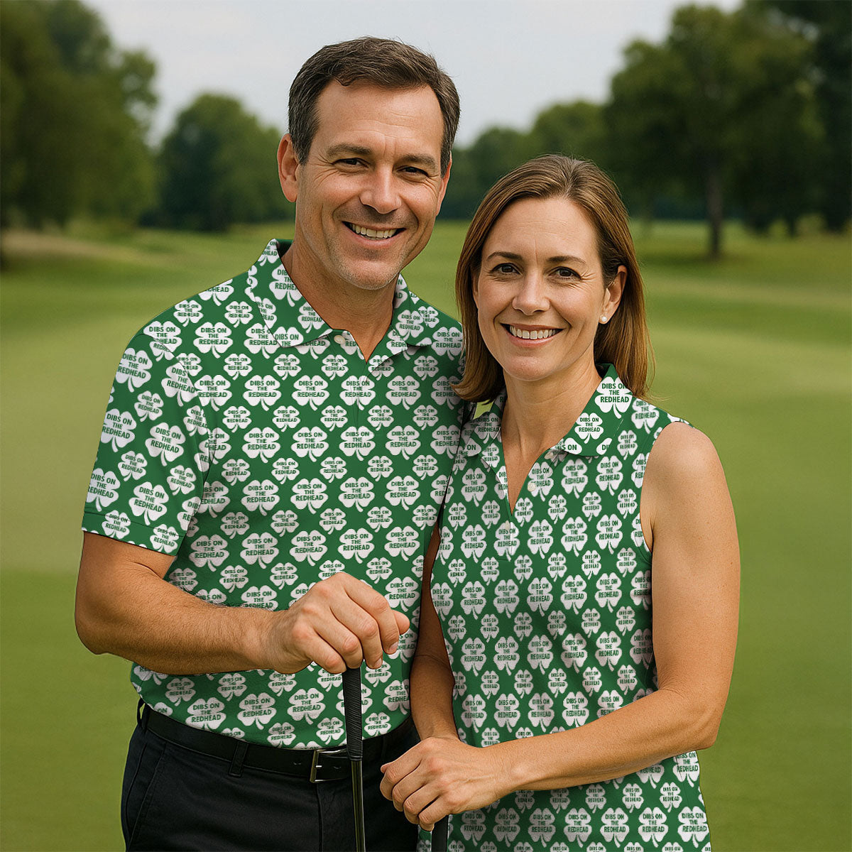 Dibs On The Redhead Lucky Four Leaf Clover St Patrick's Day Golf Shirt, Polo ShirtFor Men, Golf Shirts For Men