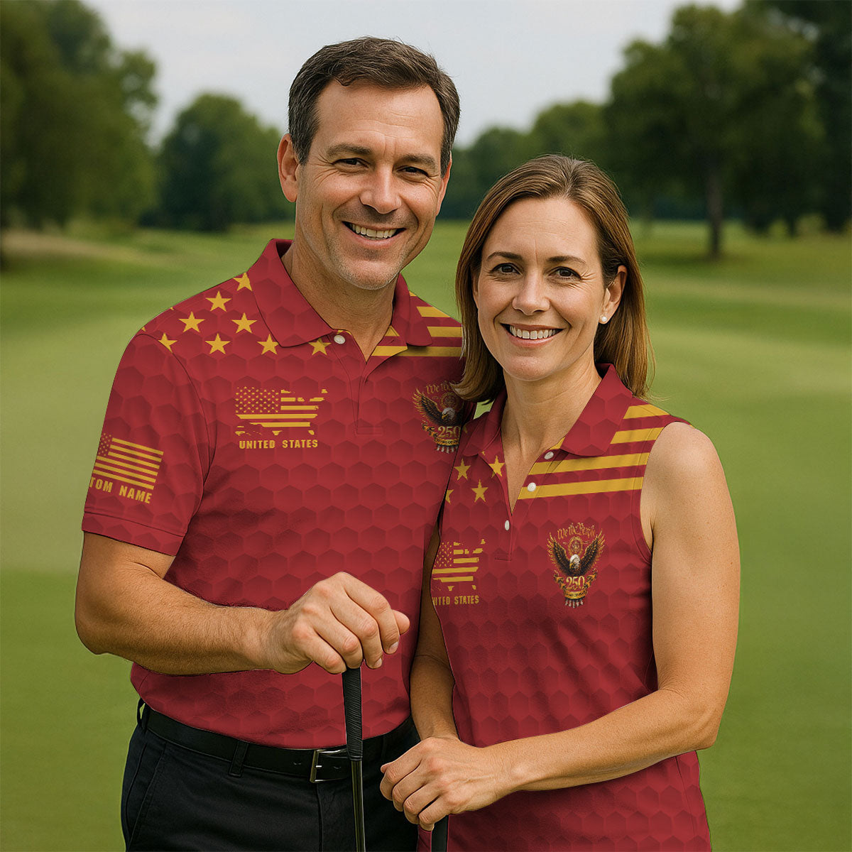 Marine Veteran We The People 250 Years Of Free 4th Of July Golf Shirt, Women's Golf Tops