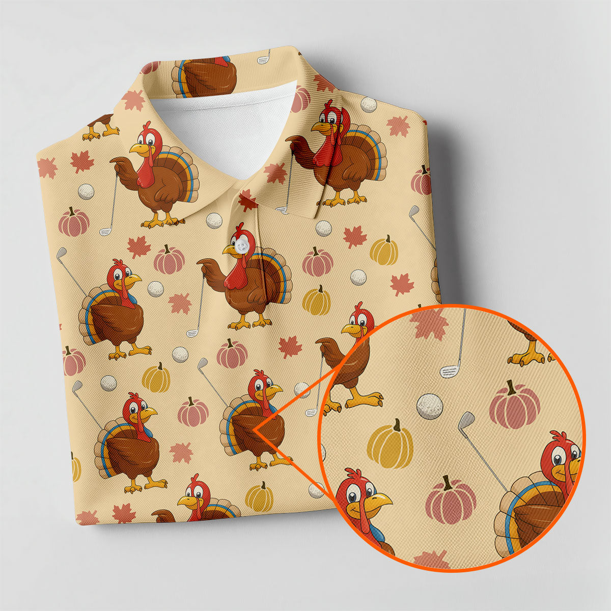 Funny Turkey Golf Pose Women's Golf Tops, Fun Women's Golf Shirts, Thanksgiving Golf Gift For Ladies