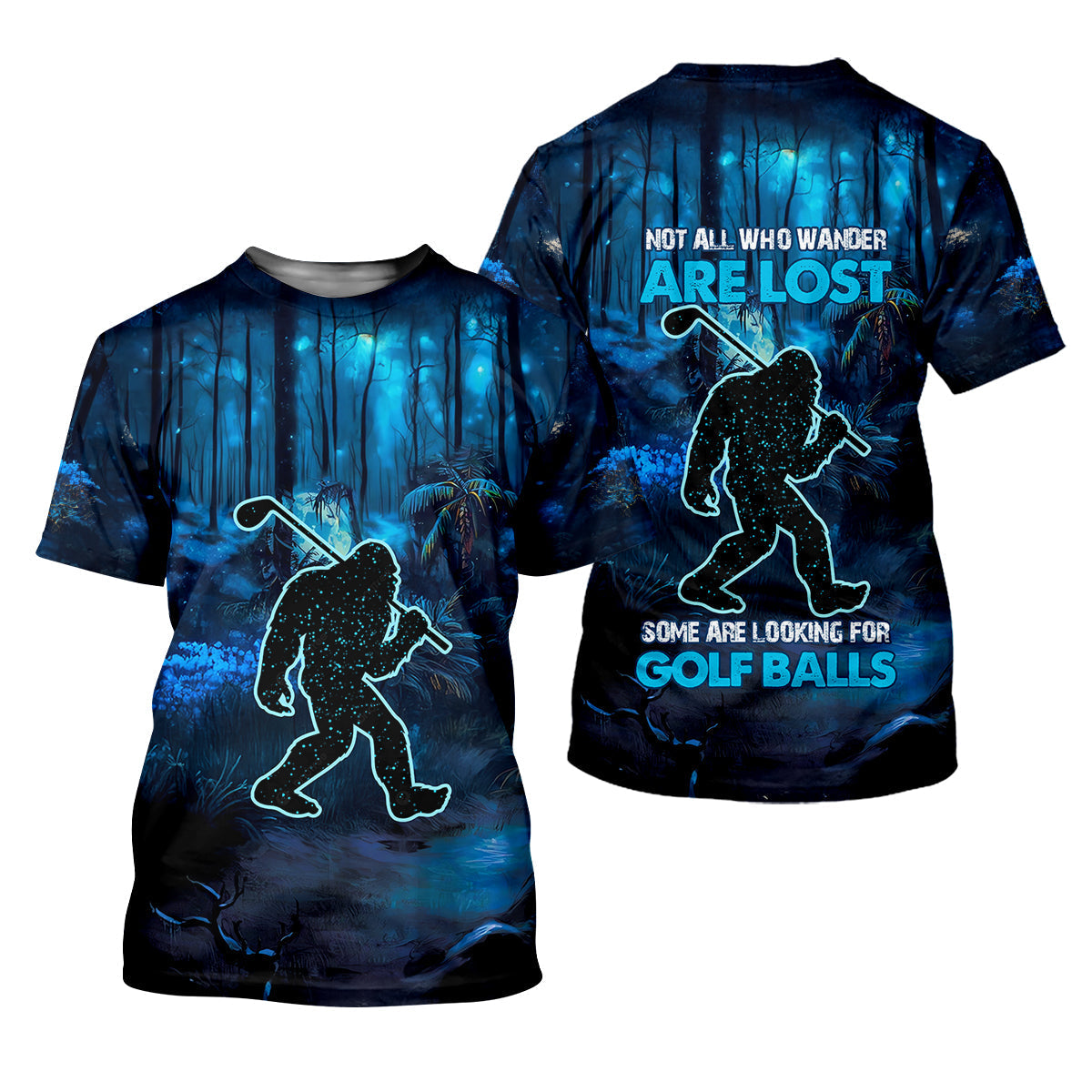 Not All Who Wander Are Lost Bigfoot Men's Golf Polo ShirtFunny Golf Shirt, Dad Golf Gift