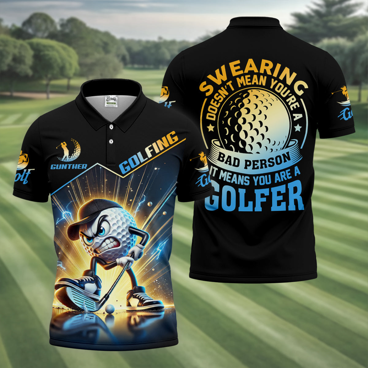 Swearing Doesn't Mean You're A Bad Person Fun Golf Shirt, Golf Tops For Men, Golf Shirts For Men