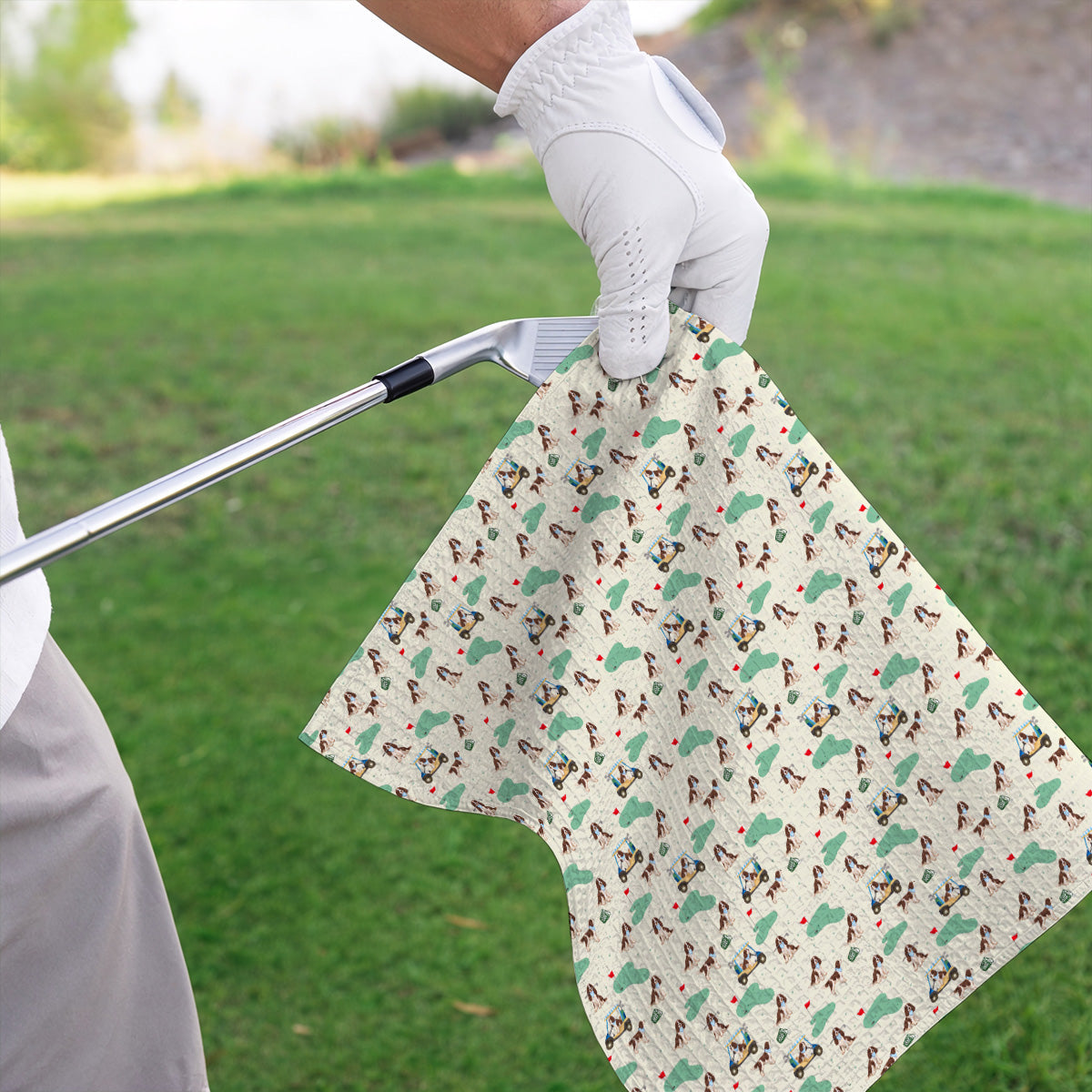 English Springer Spaniel Golf Towels, Pattern Golf Towel For Dog Lovers, Crazy Golf Gift For Golfer