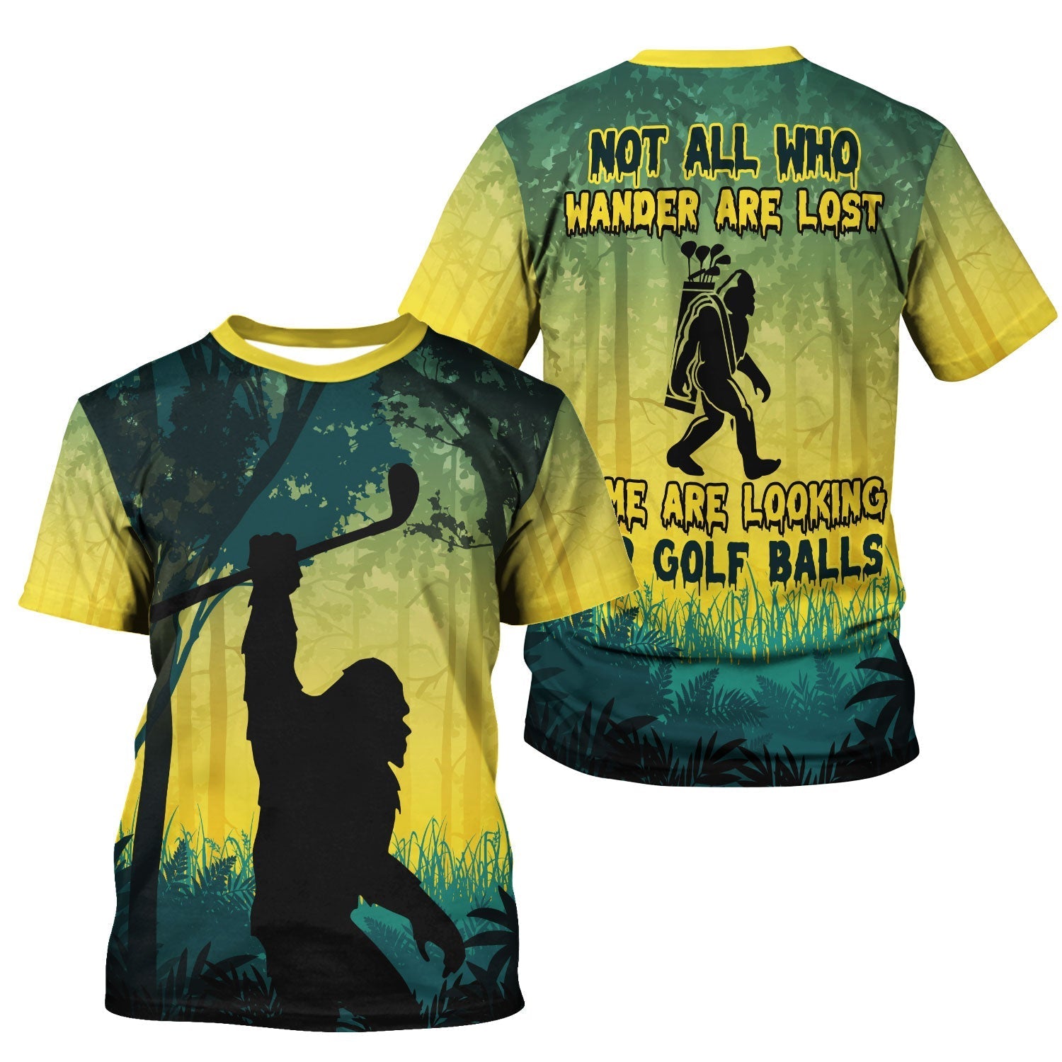 Bigfoot Men's Golf Polo ShirtGolfing Apparel, Mens Golf Gift, Funny Golf Shirt