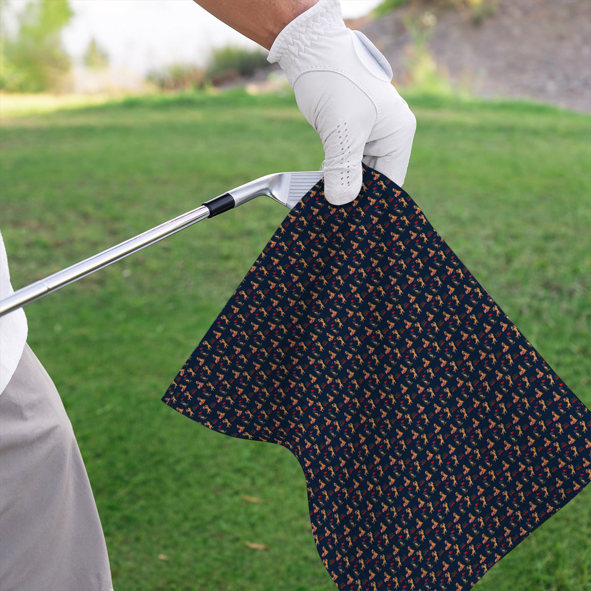 Merry Woofmas German Shepherd Golf Towels, Christmas Dog Pattern Golf Towel, Xmas Golf Gift For Dog Lovers