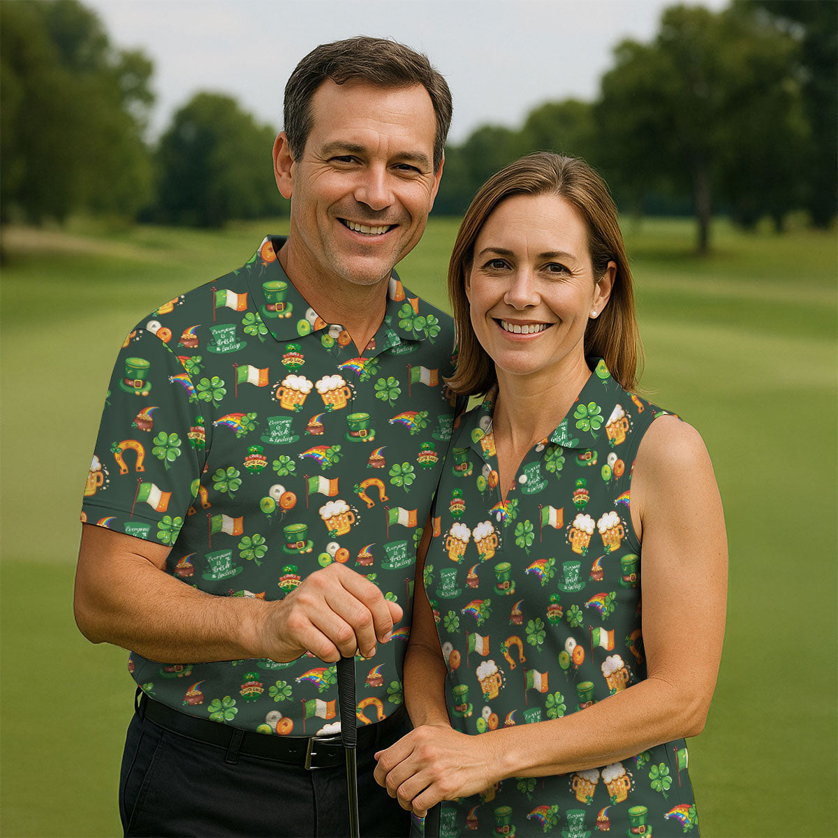 Everyone Is Irish Today Shamrock St Patrick's Day Dark Green Golf Shirt, Polo ShirtFor Men, Golf Shirts For Men