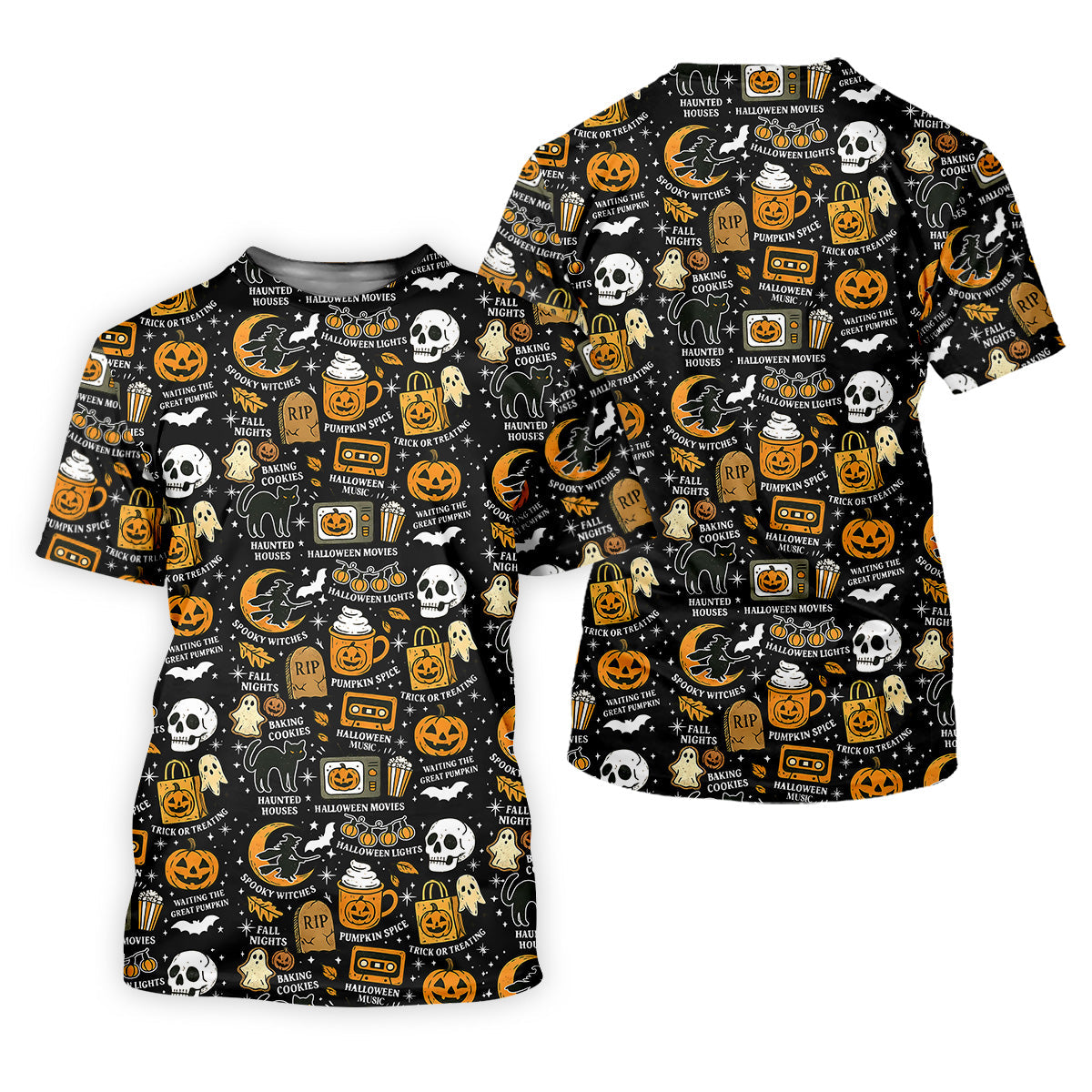 Vintage Halloween Spooky Witches Golf Polo Shirt Halloween Theme Shirts, Ghost Pumpkin, Fun Golf Shirts For Mens